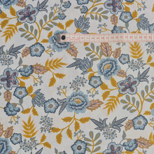 Charger l&#39;image dans la galerie, Popeline de coton - Fleurs bleues
