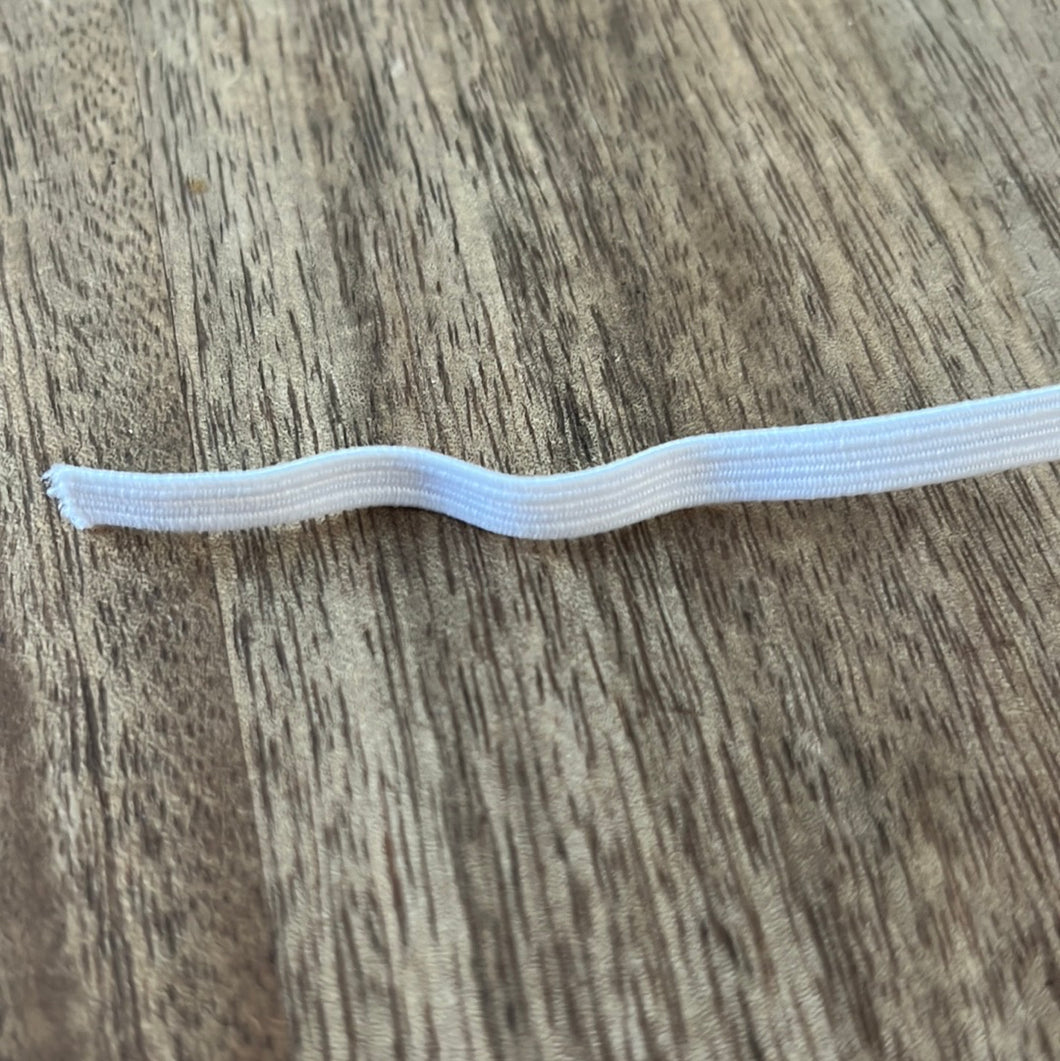 Elastique tresse fin blanc 8mm